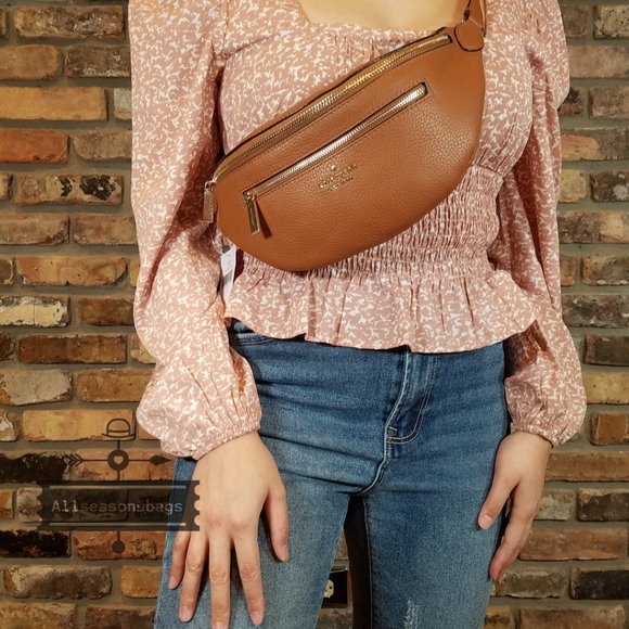 NWT Kate Spade New York Leila Leather Belt Bag Fanny Pack in WARM GINGERBREAD - Picture 5 of 8